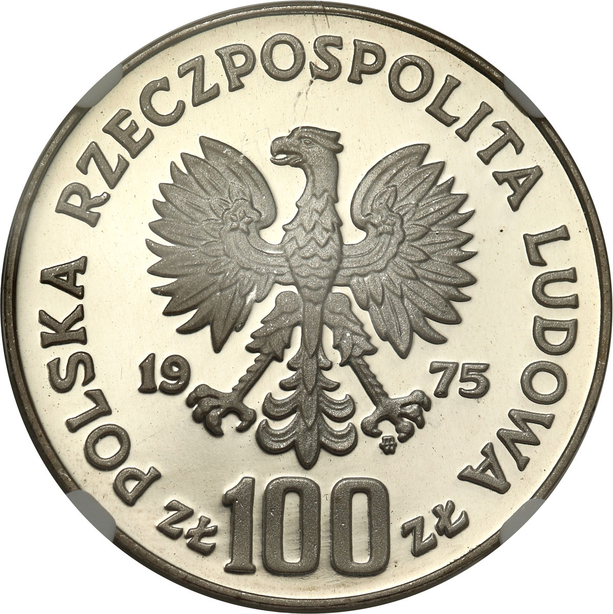 PRL. 100 złotych 1975 Helena Modrzejewska NGC PF68 ULTRA CAMEO